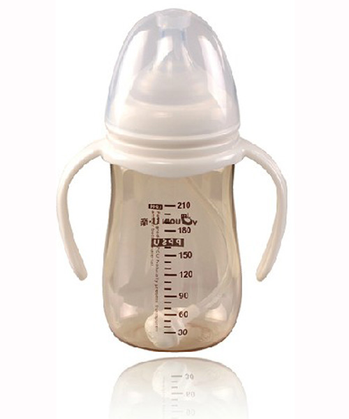 U親A311PPSU寬口大圓弧防脹氣帶柄自動奶瓶210ML