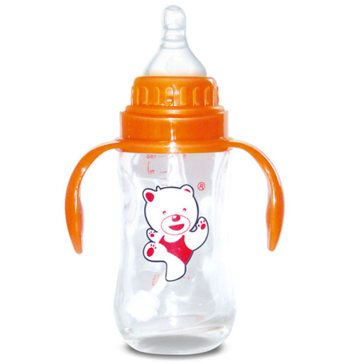 Babykin(貝沁)食品級(jí)玻璃奶瓶標(biāo)口弧形奶瓶240ML