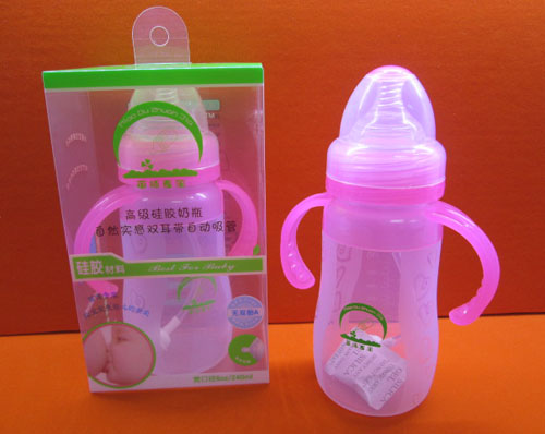 苗哺專(zhuān)家8安寬口雙耳高級(jí)硅膠奶瓶240ml1