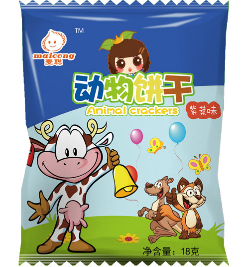 麥聰動物餅干紫菜味18g