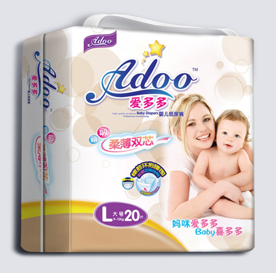 愛(ài)多多柔薄雙芯嬰兒紙尿褲L碼20片