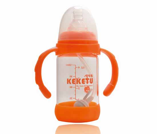 可可兔標(biāo)口玻璃奶瓶手柄自動120ml