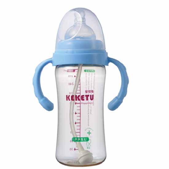 可可兔PPSU寬口自動(dòng)手柄300ml