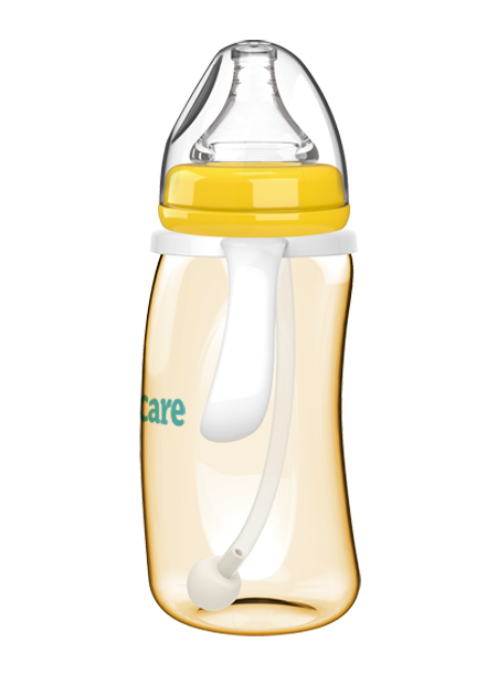 伊斯卡爾320mlPPSU企鵝自動哺乳瓶(黃)