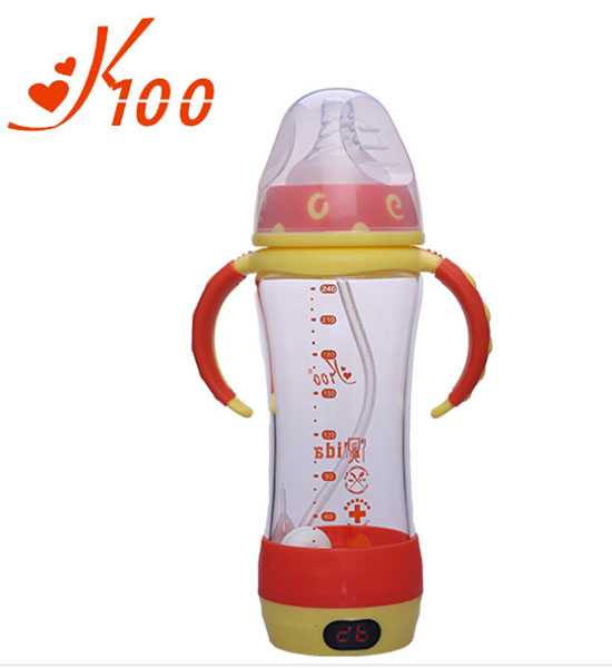 K100智能測溫雙手柄奶瓶紅色