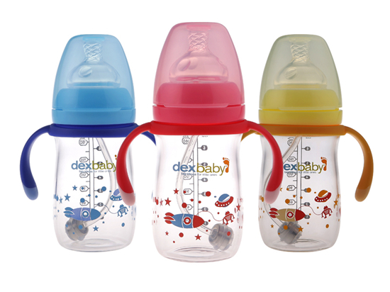 Dexbaby 寬口徑自動握把玻璃奶瓶180ml