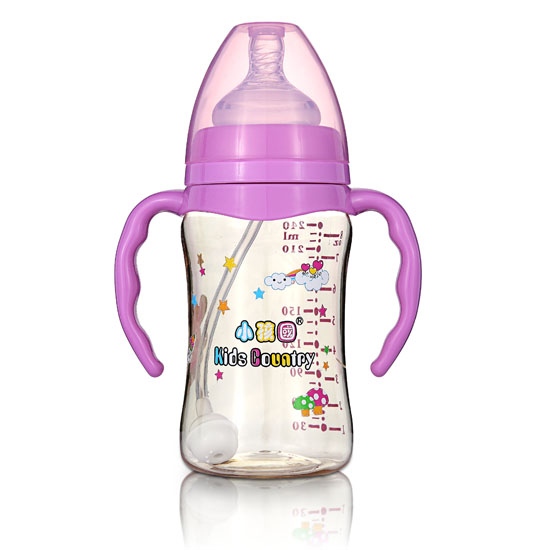 小孩國(guó)寬口直身自動(dòng)PPSU安全奶瓶240ML紫色