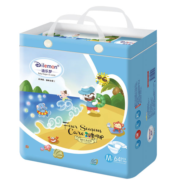 迪樂夢(mèng)纖柔舒爽嬰兒紙尿褲大包M64