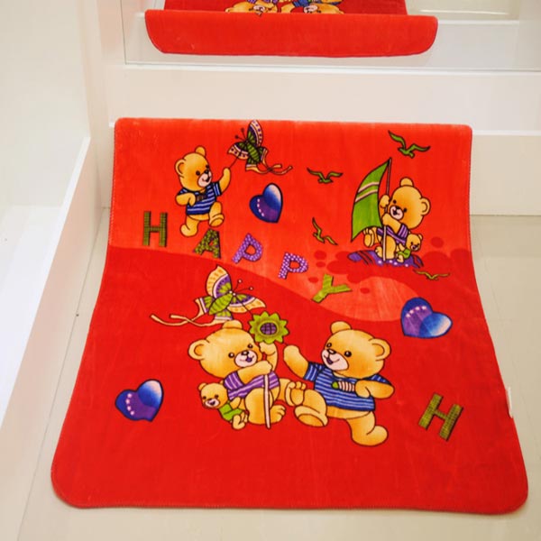 亞奧超柔小毯子快樂(lè)熊紅色