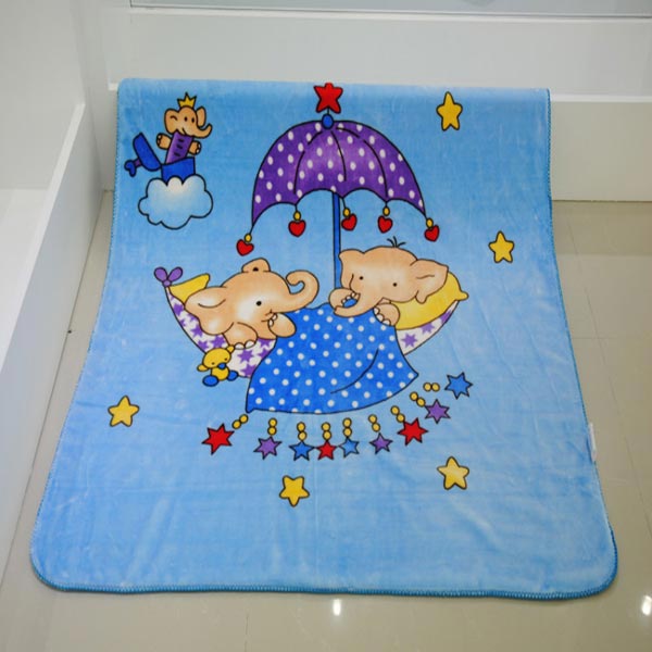 亞奧超柔小毯子小象藍(lán)色