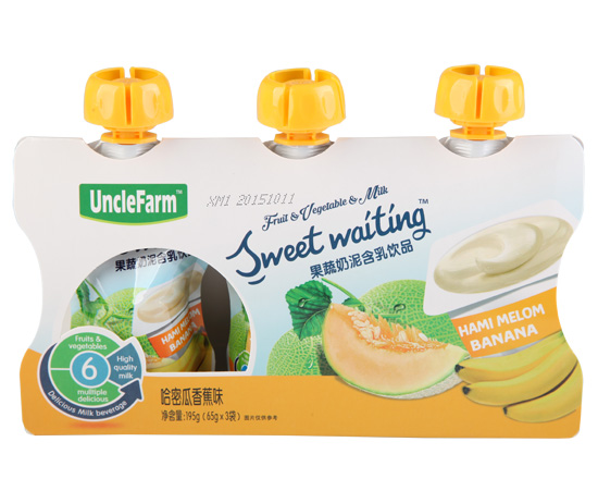農(nóng)場大叔哈密瓜香蕉味果泥盒裝