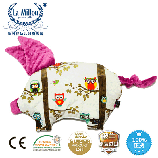 拉米洛樹(shù)屋貓頭鷹小豬枕粉嫩糖果綠