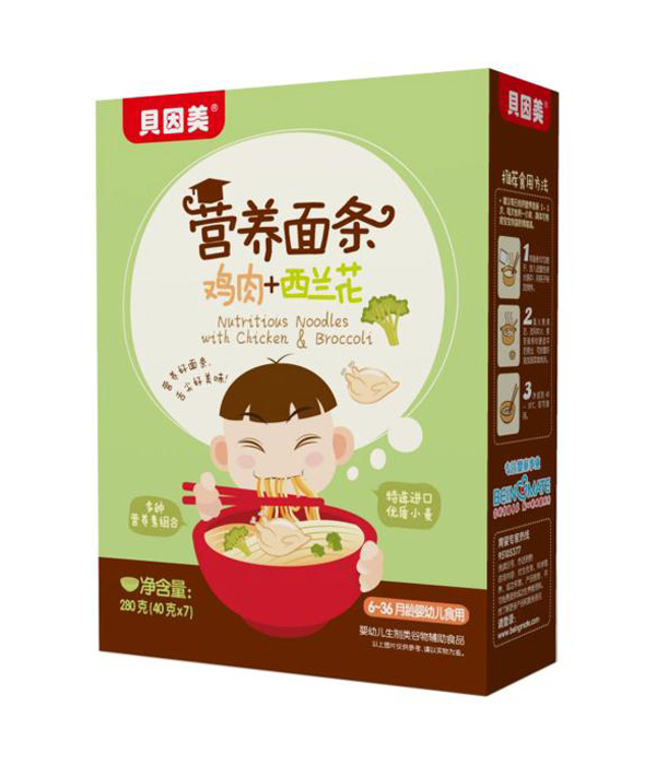 貝因美營(yíng)養(yǎng)面條-雞肉+西蘭花