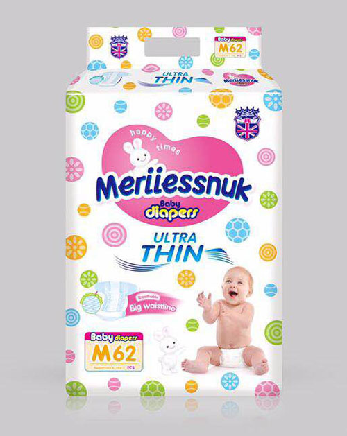 Merriesnuk沙漏大環(huán)腰紙尿褲M碼62片