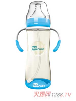 伊斯卡爾320mlPPSU自動寬口徑感溫奶瓶（藍(lán)）