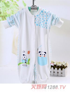 金色小魚(yú)竹纖維雙面熊寶寶哈衣