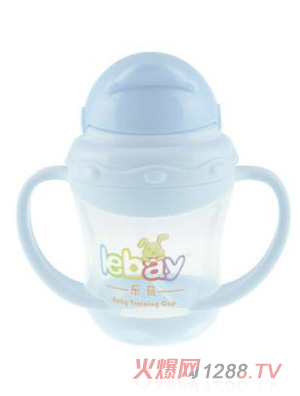 陽光兔企鵝吸管訓練杯180ML淡藍色