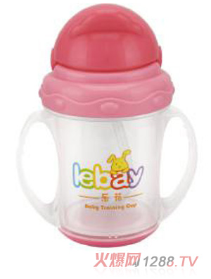 陽光兔企鵝吸管訓練杯180ML紅色