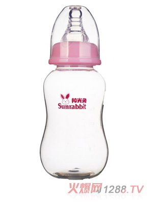 陽(yáng)光兔新生兒150ML標(biāo)口奶瓶粉色