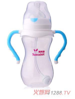 陽(yáng)光兔PP270ML寬口奶瓶藍(lán)色