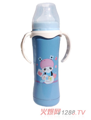 陽光兔240ML保溫奶瓶藍色