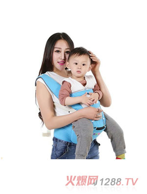 萌娃兔多功能背帶草藍(lán)色