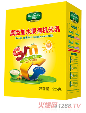 奧氏真添加水果有機米乳 225克盒裝
